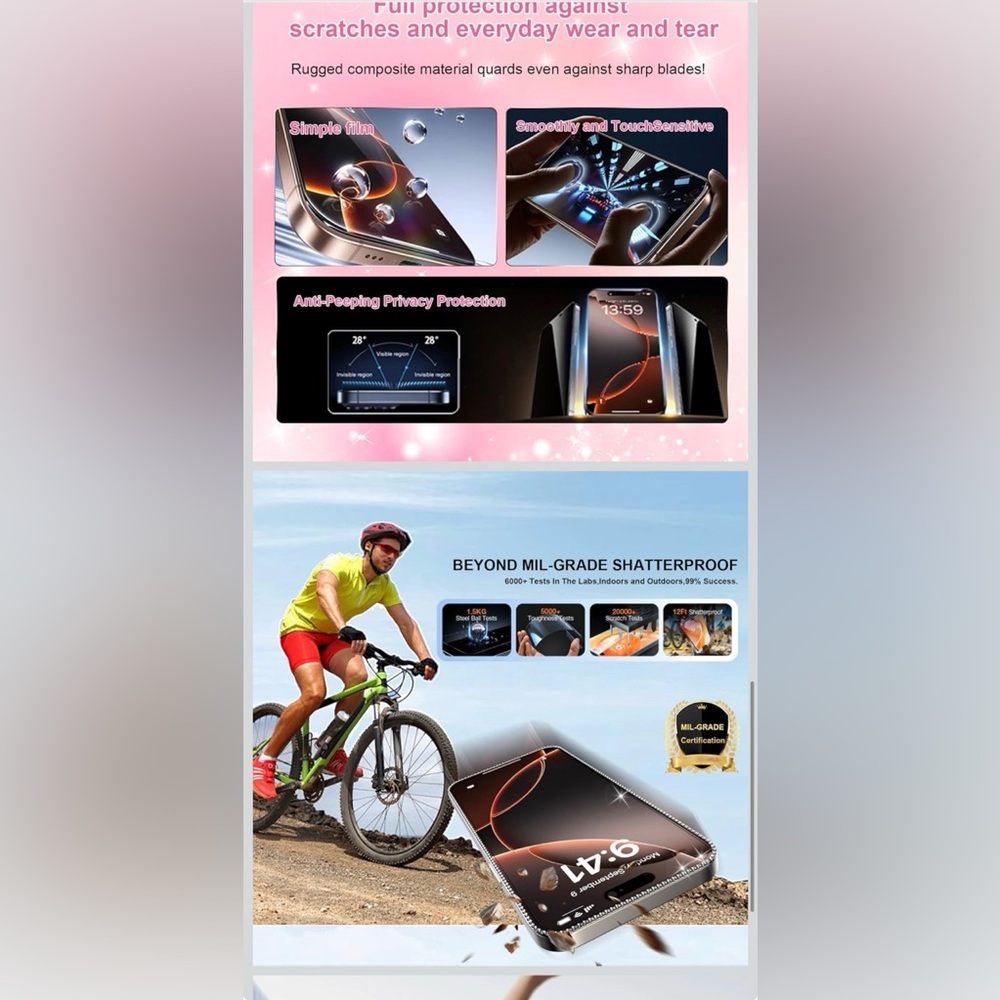 Pink Tempered Glass Screen Protector - Picture 3 of 6